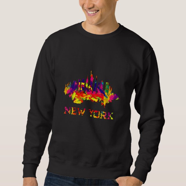 New York City skyline bright colorful Sweatshirt (Front)