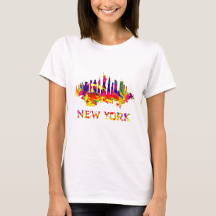 New York City skyline bright colorful T-Shirt