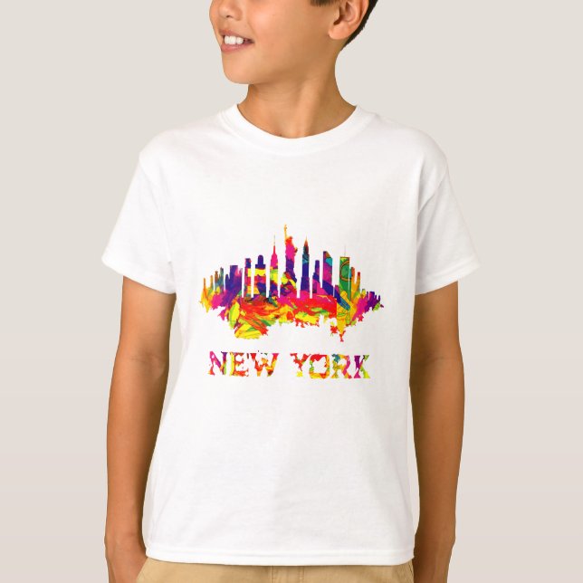 New York City skyline bright colorful T-Shirt (Front)