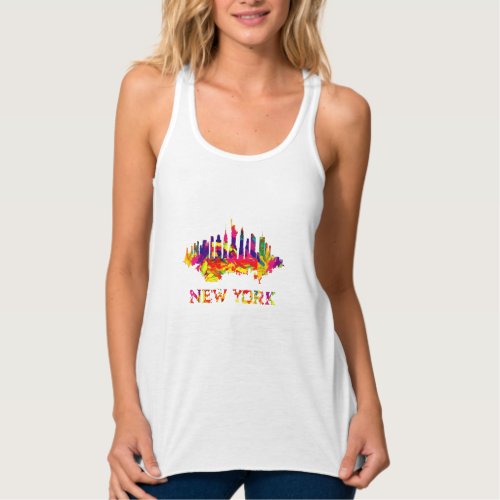 New York City skyline bright colorful Tank Top