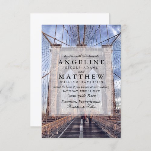 New York City Skyline Brooklyn Wedding Invitation
