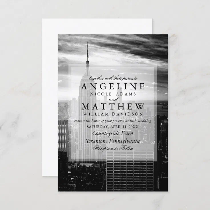 New York City Skyline Brooklyn Wedding Invitation Zazzle