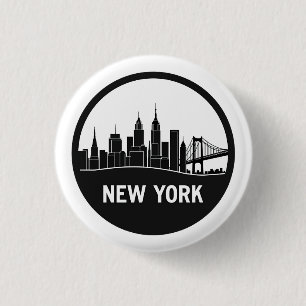 New York City Skyline Button