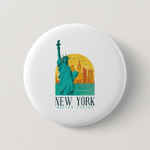 New York City Skyline Button