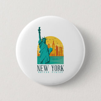 New York City Skyline Button