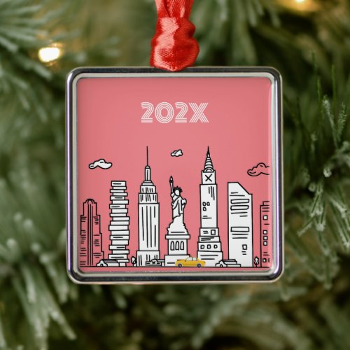 New York City Skyline  Cab Custom Year Ornament 