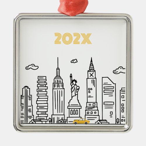 New York City Skyline  Cab Custom Year Ornament 