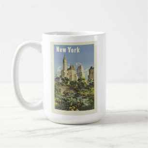 New York City Skyline Central Park Vintage Retro Coffee Mug