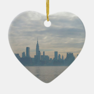 New york city skyline ceramic ornament