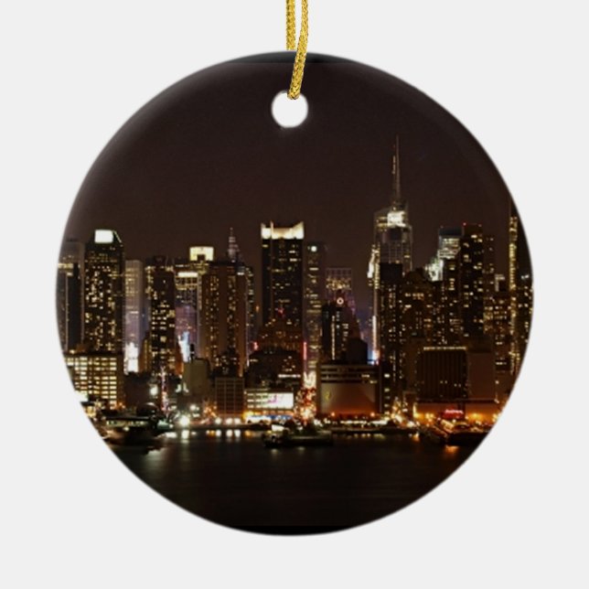New York City Skyline Ceramic Ornament (Front)