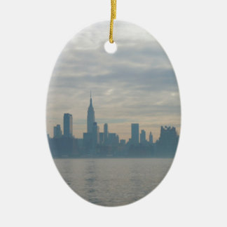 New york city skyline ceramic ornament