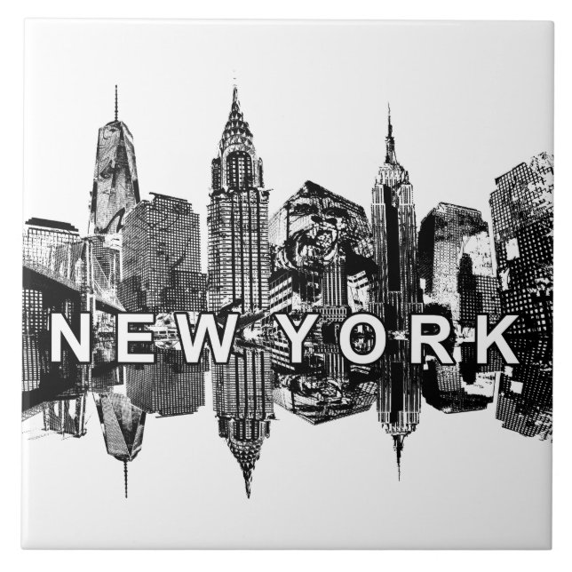 New York City skyline Ceramic Tile (Front)