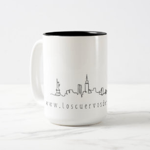 New York city skyline #chick version Two-Tone Coffee Mug