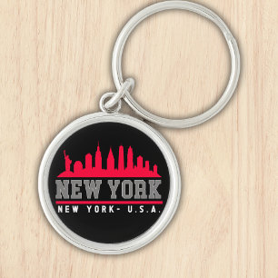 New York City Skyline City Keychain