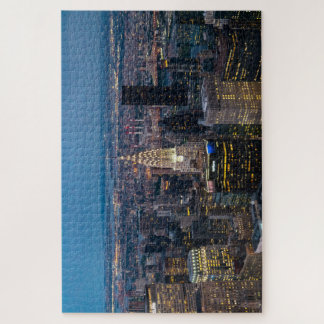 New York City Skyline Cityscape Night Lights Jigsaw Puzzle