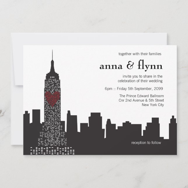 New York City Skyline Cityscape Party Invitation (Front)