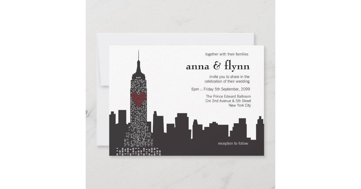 New York City Skyline Cityscape Party Invitation | Zazzle