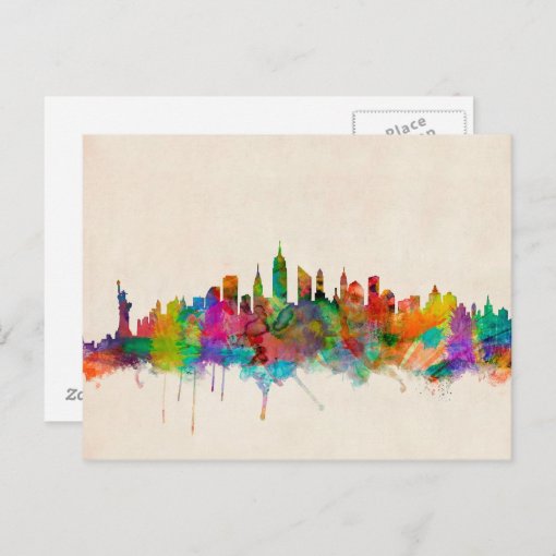 New York City Skyline Cityscape Postcard | Zazzle