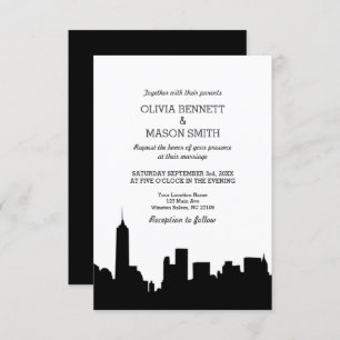 New York City Skyline Cityscape Wedding Invitation