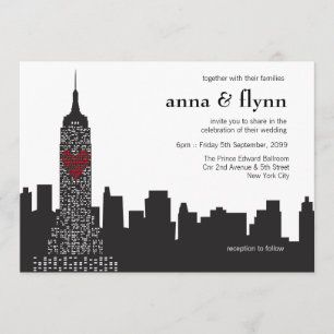 New York City Skyline Cityscape Wedding Invitation