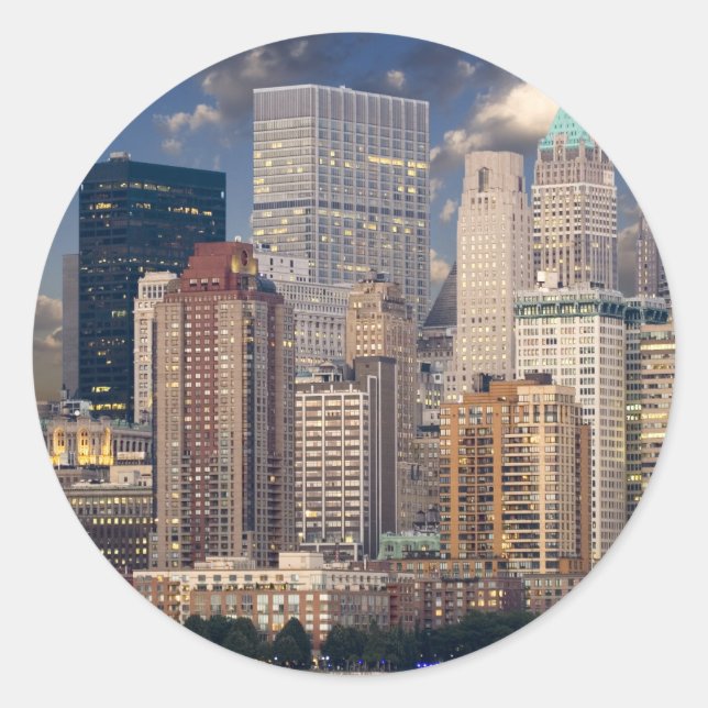 New York City Skyline Classic Round Sticker (Front)