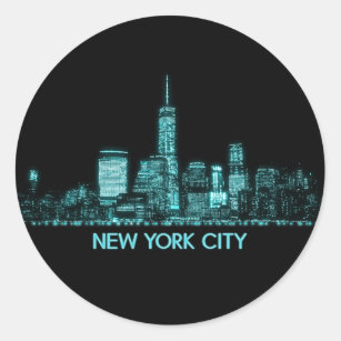 New York City Skyline Classic Round Sticker