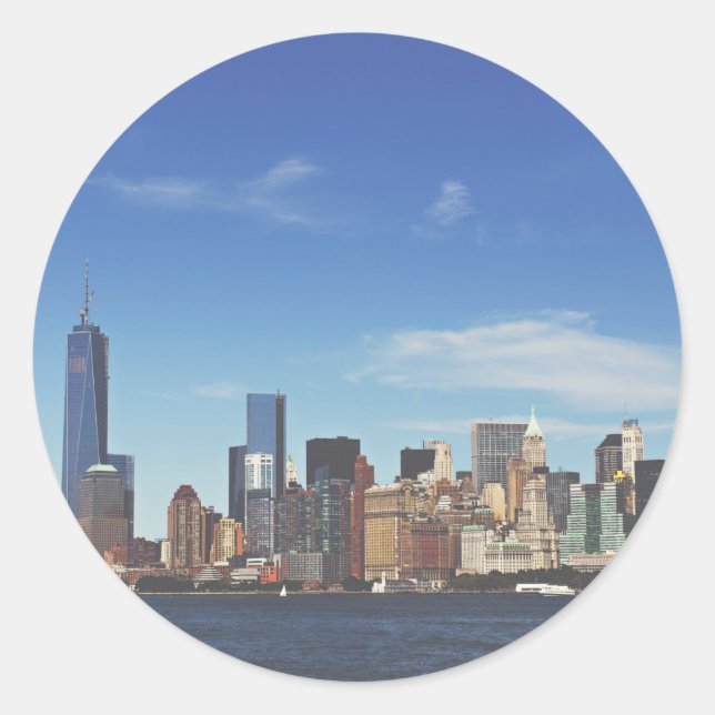New York city skyline Classic Round Sticker (Front)