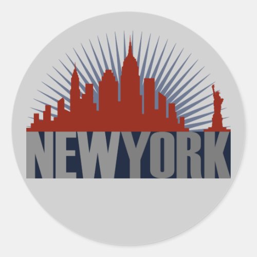 New York City Skyline Classic Round Sticker