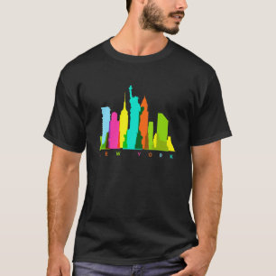 New York City Skyline Colorful New Yorker Cityscap T-Shirt