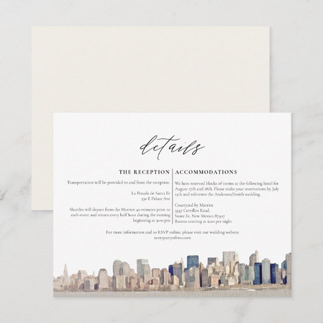 NEW YORK CITY Skyline Details Enclosure Card (Front/Back)