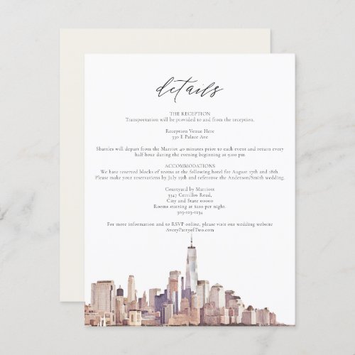 NEW YORK CITY Skyline Details Insert Card