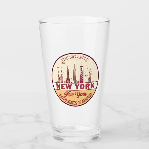 New York City Skyline Emblem Glass