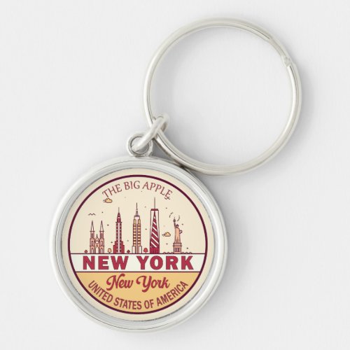 New York City Skyline Emblem Keychain