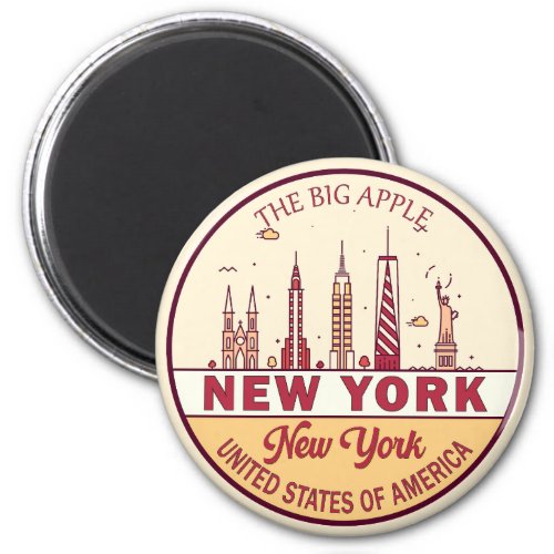 New York City Skyline Emblem Magnet