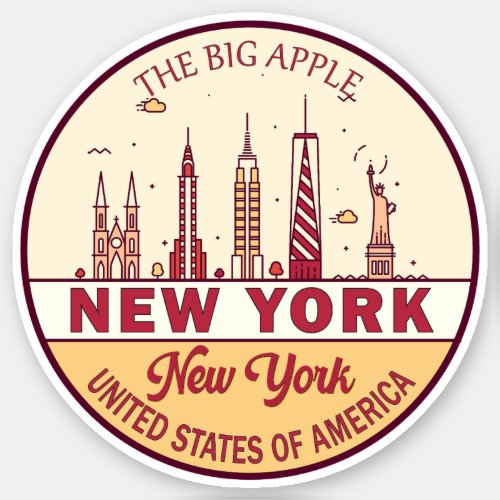 New York City Skyline Emblem Shot Sticker