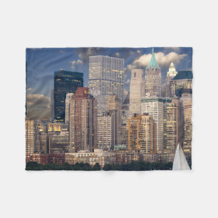 New York City Skyline from Hudson River Fleece Blanket