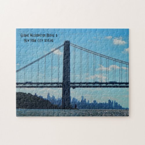 New York City skyline George Washington Bridge Jigsaw Puzzle