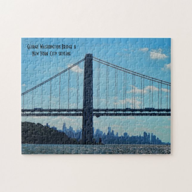 New York City skyline, George Washington Bridge Jigsaw Puzzle (Horizontal)