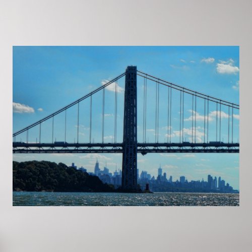 New York City skyline George Washington Bridge Poster