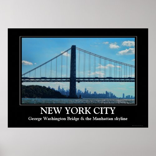 New York City skyline George Washington Bridge Poster