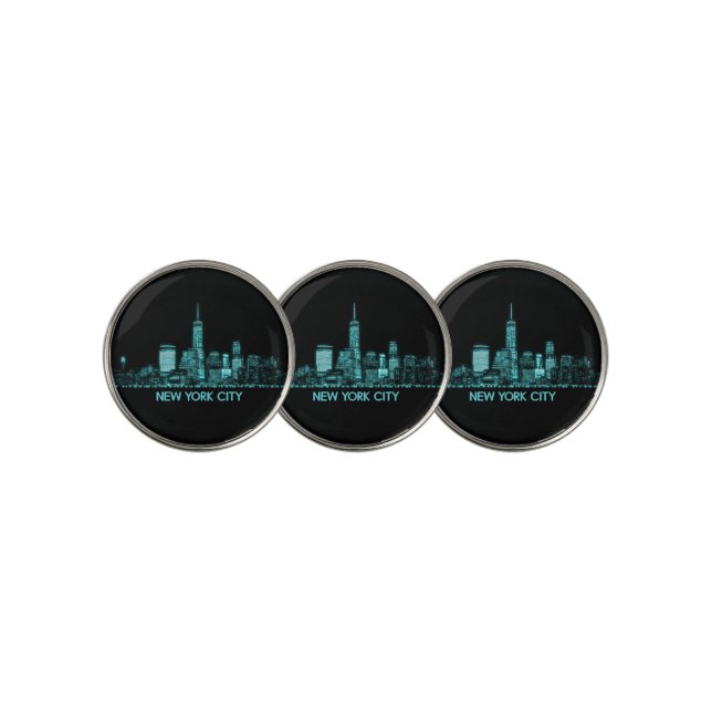 New York City Skyline Golf Ball Marker (3 Up)