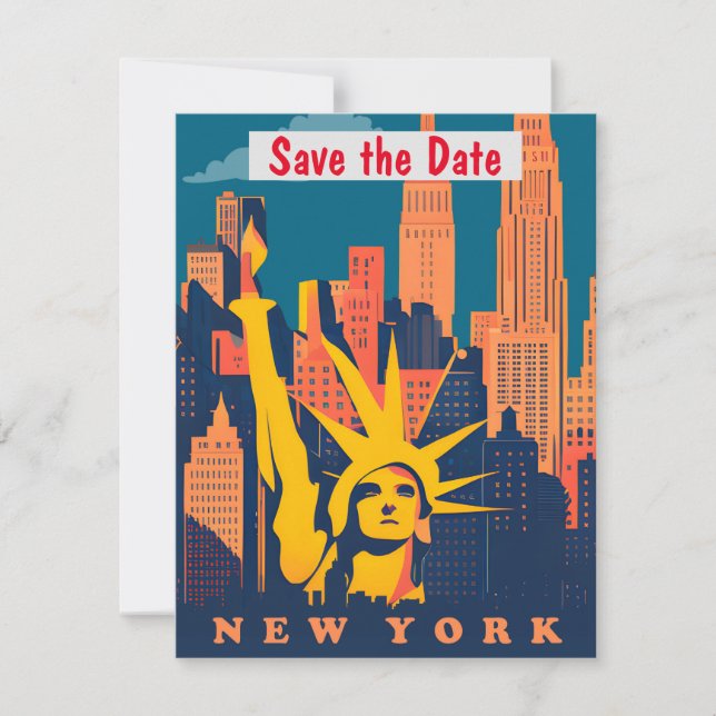 New York City Skyline Icon Invitation (Front)