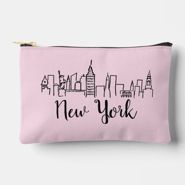 New York City Skyline Illustration  Accessory Pouch (Front)