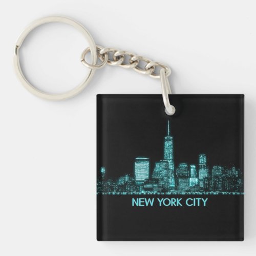 New York City Skyline Keychain