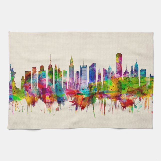 New York City Skyline Kitchen Towel (Horizontal)