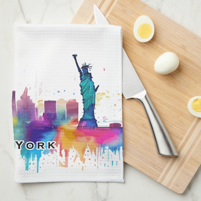 New York City Skyline Kitchen Towel (Quarter Fold)
