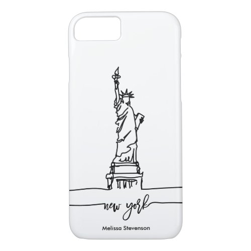 New York City Skyline Lady Liberty Statue iPhone 87 Case