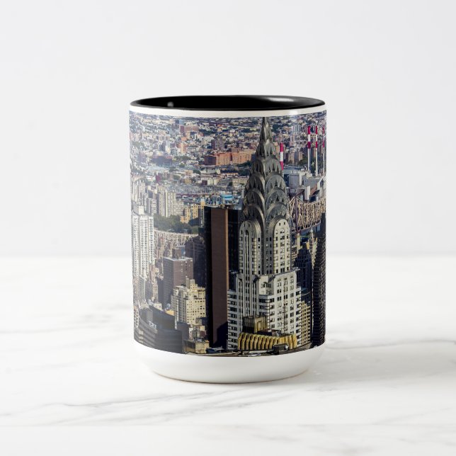 New York City Skyline Landscape Two-Tone Coffee Mug (Center)