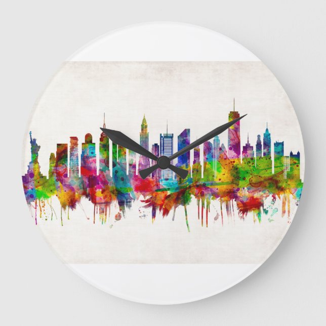 New York City Skyline Large Clock (Front)
