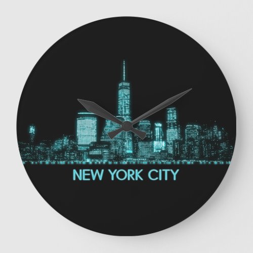 New York City Skyline Large Clock